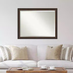 Miroir mural en bois bronze biseauté Lara Amanti Art 45 po x 35 po : Rectangulaire moderne, aucun assemblage requis