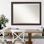 Miroir mural en bois bronze biseauté Lara Amanti Art 45 po x 35 po : Rectangulaire moderne, aucun assemblage requis