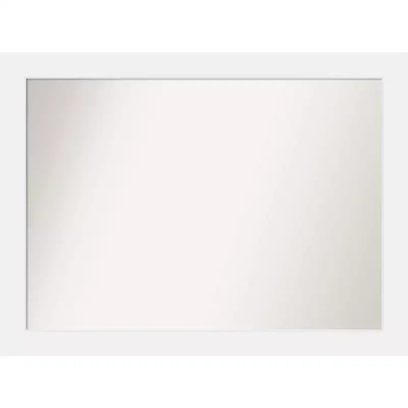 Amanti Art 43" x 32" Non-Beveled Corvino White Wood Wall Mirror : Modern Rectangular Design, Includes Mounting Hardware