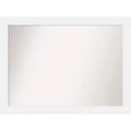 Amanti Art 43" x 32" Non-Beveled Corvino White Wood Wall Mirror : Modern Rectangular Design, Includes Mounting Hardware