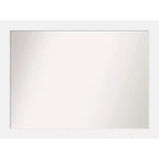 Amanti Art 43" x 32" Non-Beveled Corvino White Wood Wall Mirror : Modern Rectangular Design, Includes Mounting Hardware