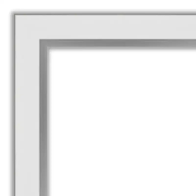 Miroir mural étroit blanc argenté Eva non biseauté 29" x 29" - Amanti Art : Carré moderne, cadre en polystyrène, quincaillerie de montage incluse