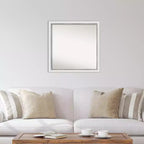 Miroir mural étroit blanc argenté Eva non biseauté 29" x 29" - Amanti Art : Carré moderne, cadre en polystyrène, quincaillerie de montage incluse