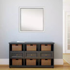 Miroir mural étroit blanc argenté Eva non biseauté 29" x 29" - Amanti Art : Carré moderne, cadre en polystyrène, quincaillerie de montage incluse