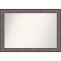 41" x 29" Non-Beveled Country Barn Wood Bathroom Wall Mirror Brown - Amanti Art