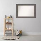 Miroir mural de salle de bain en bois de grange rustique, non biseauté, 41 po x 29 po, marron – Amanti Art