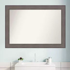 Miroir mural de salle de bain en bois de grange rustique, non biseauté, 41 po x 29 po, marron – Amanti Art