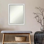 Miroir mural étroit doré Eva de 21 po x 27 po pour salle de bain - Amanti Art : Rectangulaire moderne, à fixer au mur