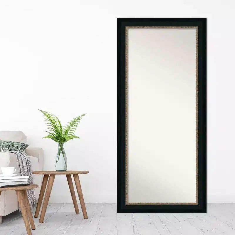 Miroir pleine longueur à poser, sans biseau, Paragon Bronze 31" x 67" - Amanti Art : Rectangle moderne, cadre en polystyrène