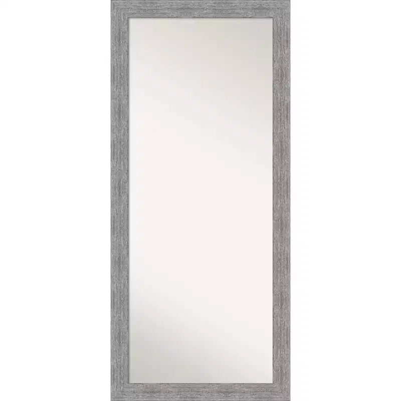 29"x65" Bark Rustic Framed Full Length Floor/Leaner Mirror Gray - Amanti Art: Polystyrene, No Assembly Required