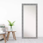 Miroir mural/à poser pleine longueur encadré style rustique écorce 29"x65" gris - Amanti Art : Polystyrène, Aucun assemblage requis