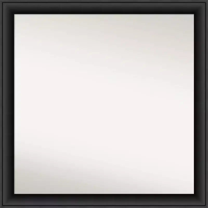 30" x 30" Non-Beveled Nero Wood Bathroom Wall Mirror Black - Amanti Art: Modern Square, Wall Mount, Wood Frame