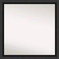 30" x 30" Non-Beveled Nero Wood Bathroom Wall Mirror Black - Amanti Art: Modern Square, Wall Mount, Wood Frame