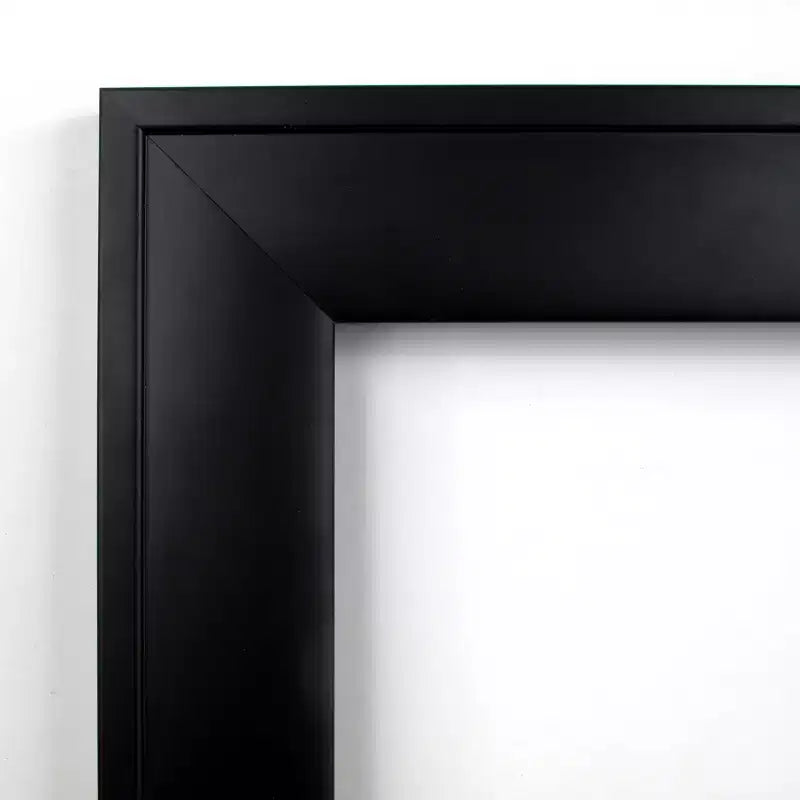 Miroir mural de salle de bain Nero Wood non biseauté 30 po x 30 po Noir - Amanti Art : Carré moderne, montage mural, cadre en bois