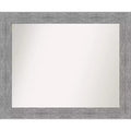 33" x 27" Non-Beveled Bark Rustic Gray Wall Mirror - Amanti Art: Modern Rectangle, Polystyrene Frame