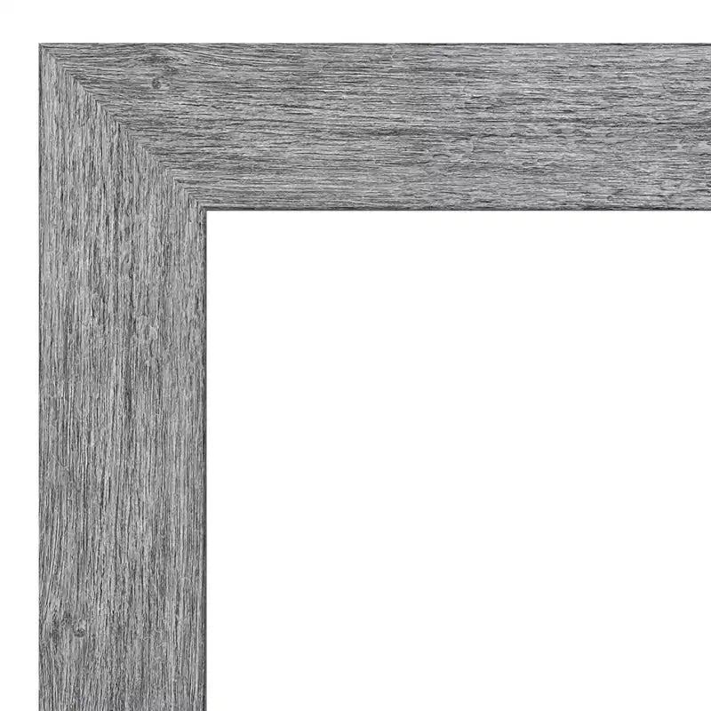 Miroir mural gris rustique 33" x 27" sans biseau - Amanti Art : Rectangulaire moderne, cadre en polystyrène