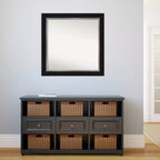 Miroir Mural Carré Noir Eva 32" x 32" pour Salle de Bain - Amanti Art : Style Moderne, Cadre en Polystyrène