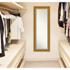Miroir de porte sur toute la longueur 20 po x 54 po doré non biseauté pour salon - Amanti Art : Crochets inclus, cadre en polystyrène, aucun assemblage requis