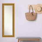 Miroir de porte sur toute la longueur 20 po x 54 po doré non biseauté pour salon - Amanti Art : Crochets inclus, cadre en polystyrène, aucun assemblage requis