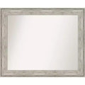 33" x 27" Non-Beveled Crackled Bathroom Wall Mirror Metallic Silver - Amanti Art: Rectangle, Polystyrene Frame, Wall Mounted