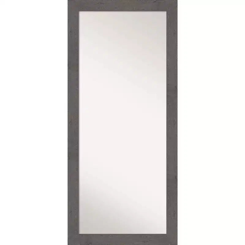 30" x 66" Rustic Plank Gray Leaner Mirror by Amanti Art