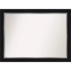 44" x 33" Non-Beveled Eva Black Silver Wall Mirror - Amanti Art