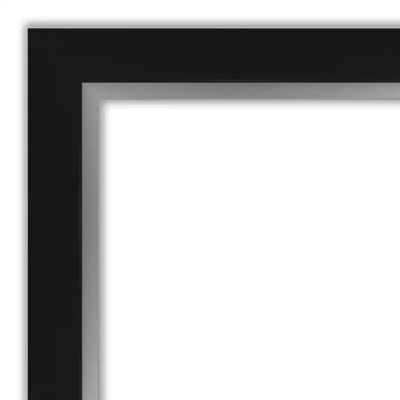 Miroir mural noir argenté Amanti Art en EVA non biseauté de 44 po x 33 po