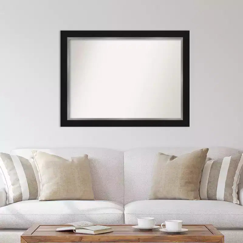 Miroir mural noir argenté Amanti Art en EVA non biseauté de 44 po x 33 po