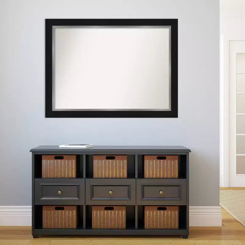 Miroir mural noir argenté Amanti Art en EVA non biseauté de 44 po x 33 po