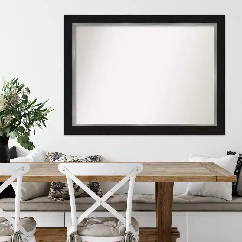 Miroir mural noir argenté Amanti Art en EVA non biseauté de 44 po x 33 po