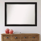 Miroir mural noir argenté Amanti Art en EVA non biseauté de 44 po x 33 po