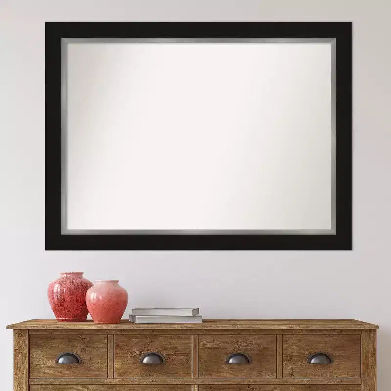Miroir mural noir argenté Amanti Art en EVA non biseauté de 44 po x 33 po