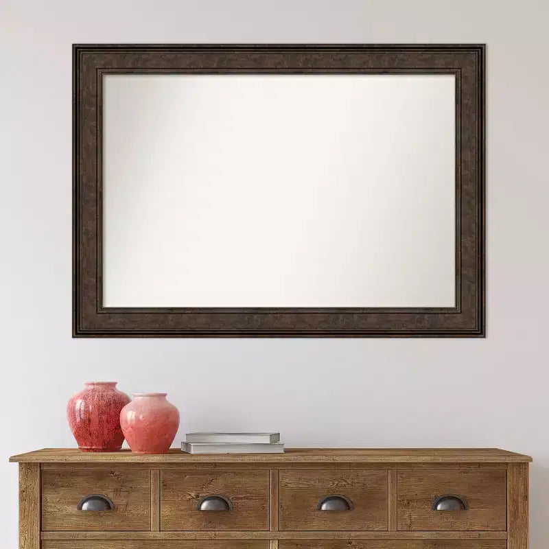 Miroir mural de salle de bain Amanti Art 42" x 30" Ridge Bronze - Coiffeuse, fixation murale