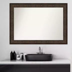 Miroir mural de salle de bain Amanti Art 42" x 30" Ridge Bronze - Coiffeuse, fixation murale