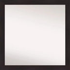 30" x 30" Non-Beveled Furniture Narrow Bathroom Wall Mirror Espresso Brown - Amanti Art: Modern Square Polystyrene Frame, Wall Mounted