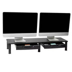Mind Reader Stand Desktop Organizer Office, 38.5"L x 11"W x 2.55-6.5"H, Black