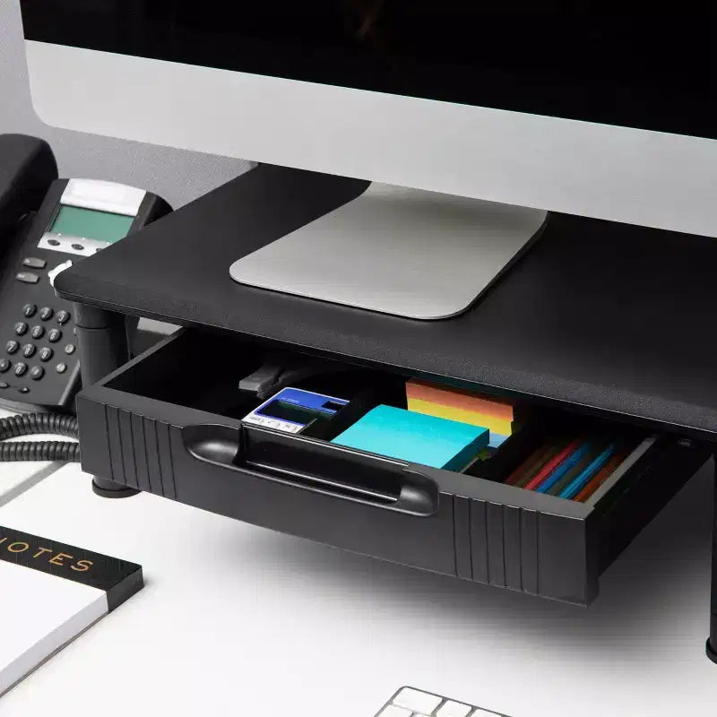 Mind Reader Organisateur de bureau, 38,5 po (L) x 11 po (l) x 2,55-6,5 po (H), Noir