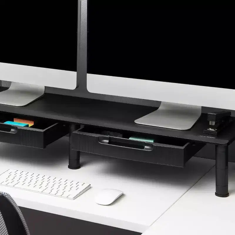 Mind Reader Organisateur de bureau, 38,5 po (L) x 11 po (l) x 2,55-6,5 po (H), Noir