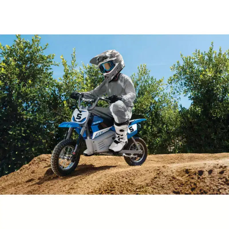 Razor 24V MX350 Dirt Rocket Moto électrique à enfourcher - Bleu : Moteur 250W, 22,5 km/h
