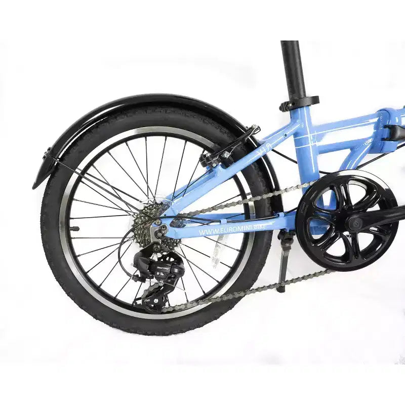 Vélo pliant en aluminium ZiZZO Via 7 vitesses 20" - Bleu ciel