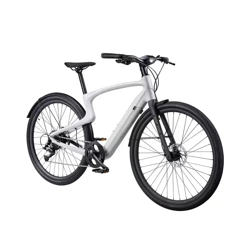 Urtopia Vélo électrique de croisière adulte en carbone 1 Pro Smart 27,64" à enjambement haut - Blanc S