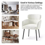 Lot de 2 chaises de salle à manger Curt Boucle avec dossier surélevé et pieds en métal | Artful Living Design