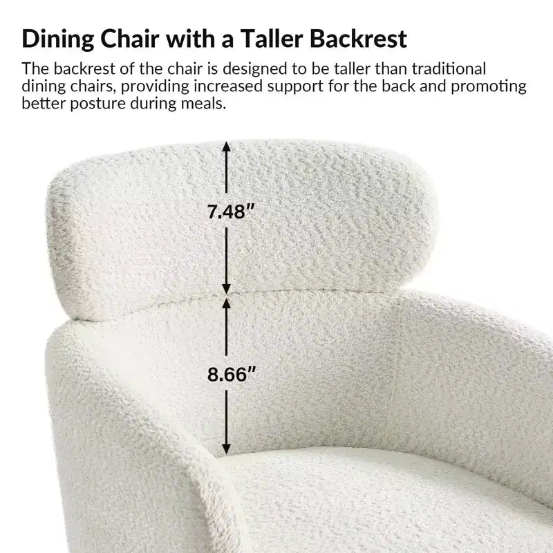 Lot de 2 chaises de salle à manger Curt Boucle avec dossier surélevé et pieds en métal | Artful Living Design