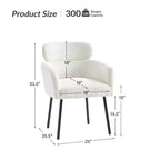 Lot de 2 chaises de salle à manger Curt Boucle avec dossier surélevé et pieds en métal | Artful Living Design