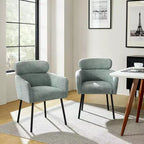 Lot de 2 chaises de salle à manger Curt Boucle avec dossier surélevé et pieds en métal | Artful Living Design