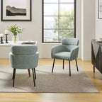 Lot de 2 chaises de salle à manger Curt Boucle avec dossier surélevé et pieds en métal | Artful Living Design