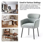 Lot de 2 chaises de salle à manger Curt Boucle avec dossier surélevé et pieds en métal | Artful Living Design