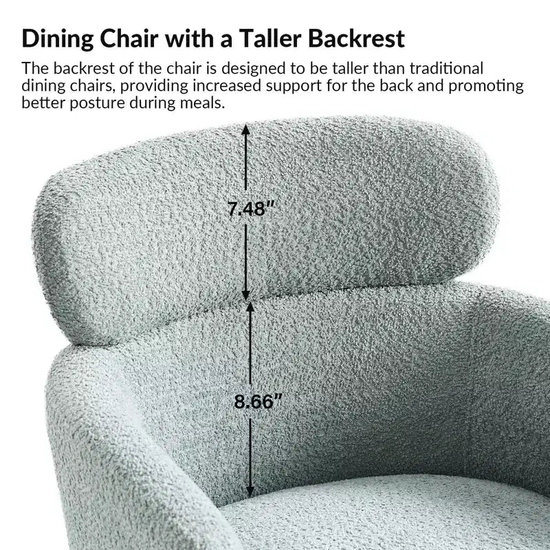 Lot de 2 chaises de salle à manger Curt Boucle avec dossier surélevé et pieds en métal | Artful Living Design