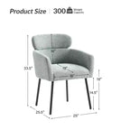 Lot de 2 chaises de salle à manger Curt Boucle avec dossier surélevé et pieds en métal | Artful Living Design