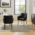Lot de 2 chaises de salle à manger Curt Boucle avec dossier surélevé et pieds en métal | Artful Living Design